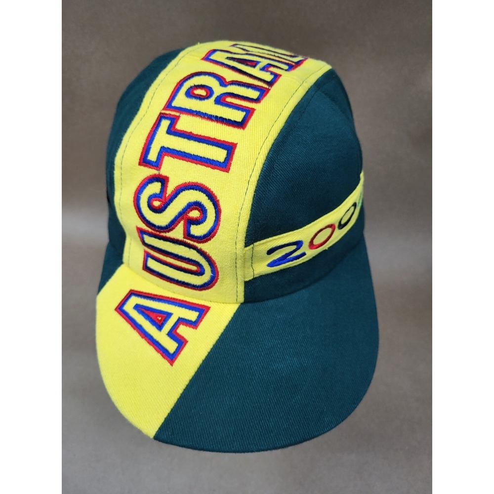 Australia Green & Yellow Cotton Strapback Baseball Cap Hat Strapback